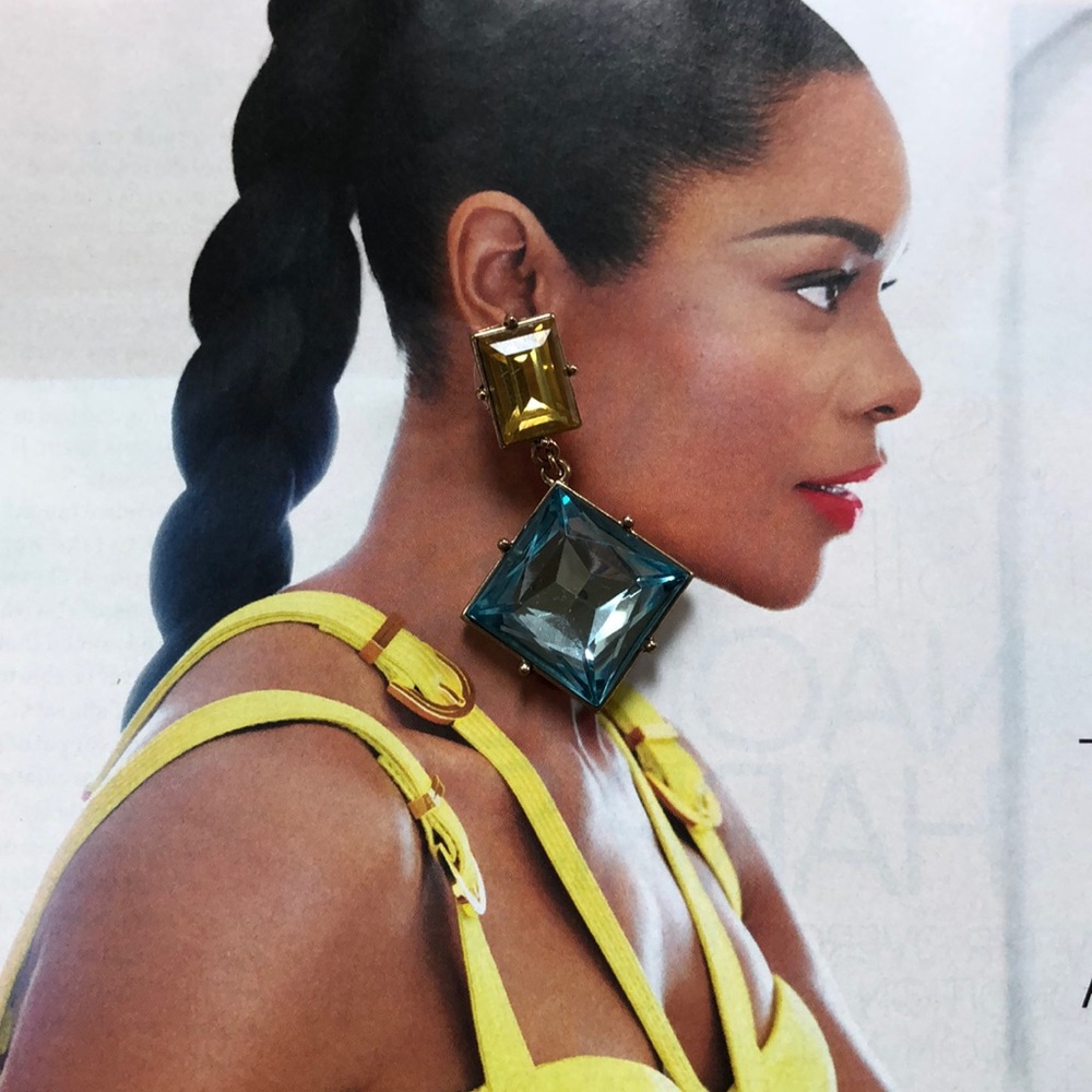 Blue & yellow earrings